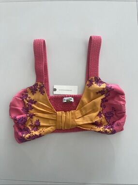 Anthropologie floral crop top